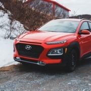 Orange Hyundai Parked in snow - Hyundai Performance Chips improve gas mileage